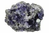 Purple Cuboctahedral Fluorite Crystals on Quartz - China #161827-1